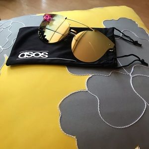 asos | gold brow bridge flash lens sunglasses